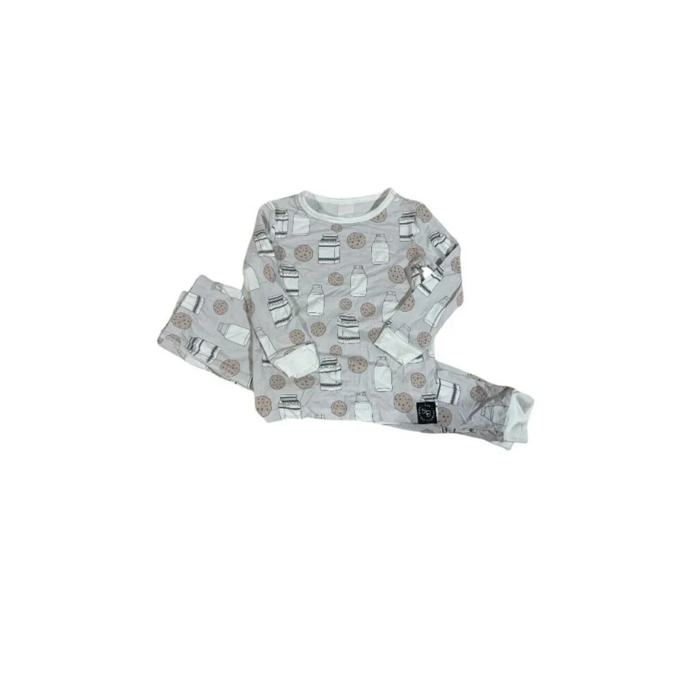 Sweet Bamboo Pajamas Milk And Cookies Grey Size 2 Years